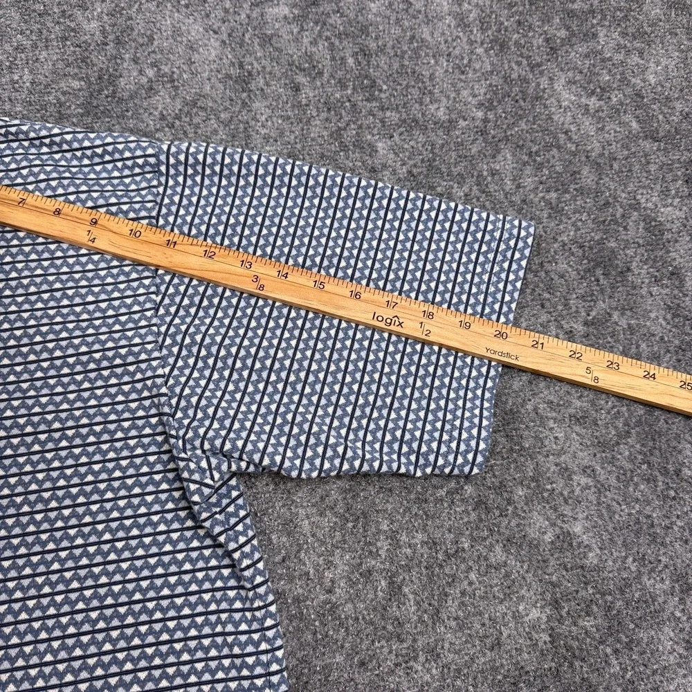 Vintage Palmland Club Polo Shirt Mens Large Blue Geometric Pattern‎ Golf